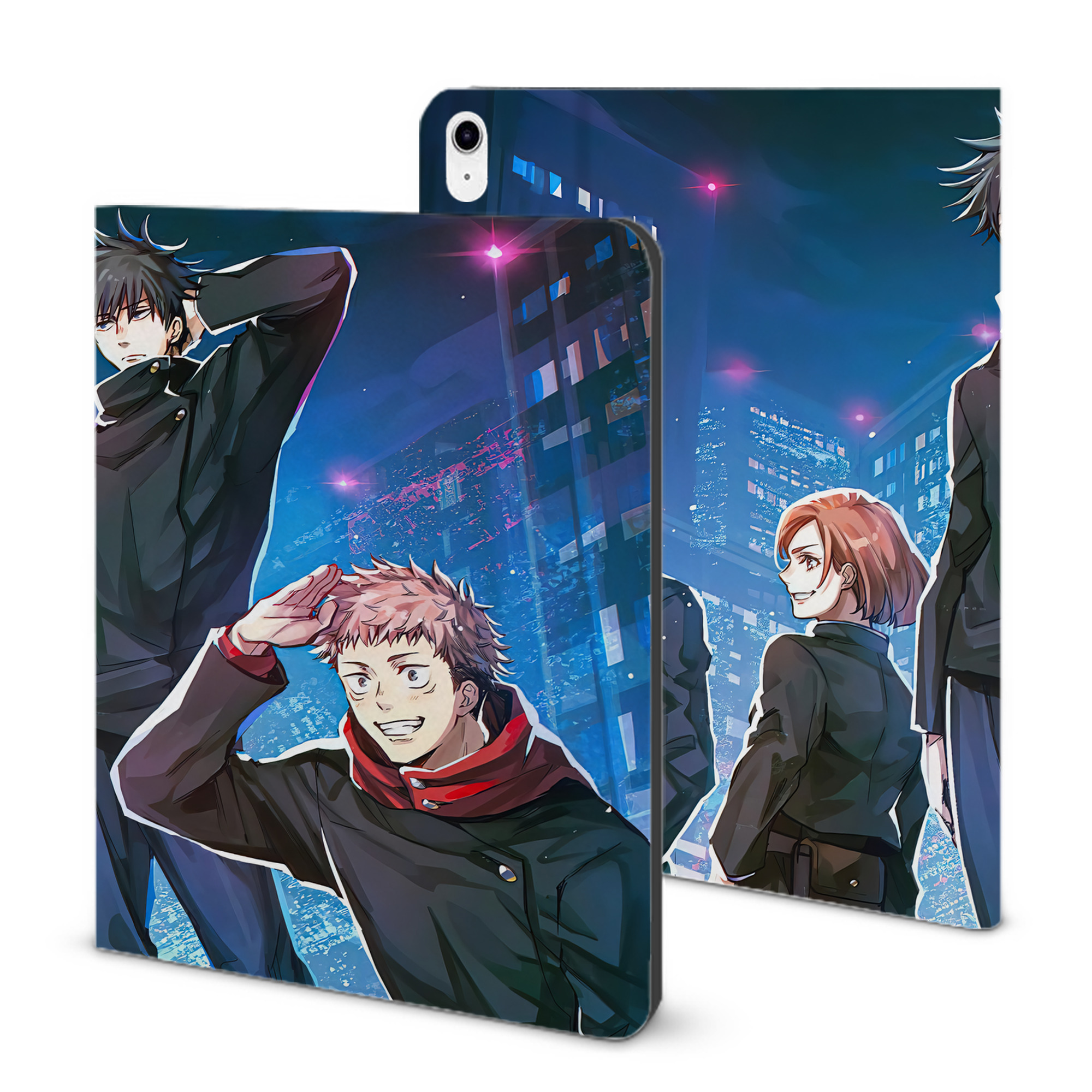 （画像用） 呪術廻戦 Jujutsu Kaisen IPad ケース ブック型 PUレザー TPU 耐衝撃 軽量 薄型 ペン収納なし 全面保護 IPad 各モデル対応